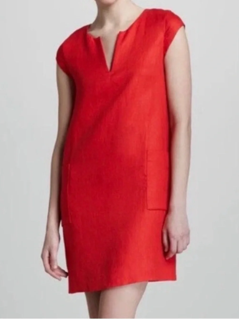 Kate Spade Red Linen Shift Dress